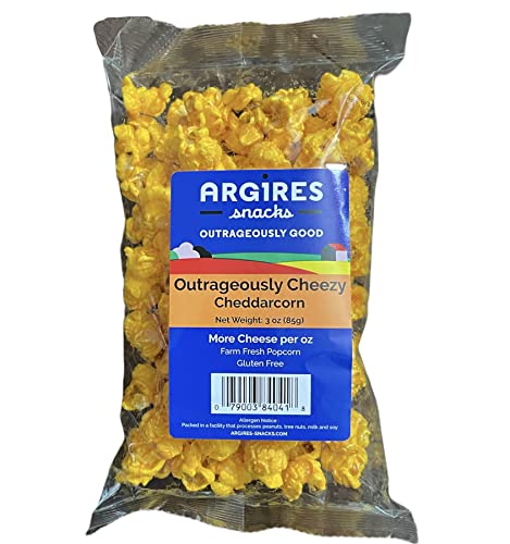 Argires Chicago 3 pack Gourmet Cheddar Cheese Popcorn 3 oz Bags - Chicago Snack House