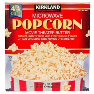 kirkland signature microwave popcorn, 3.3 oz, 44 count (family bundle)