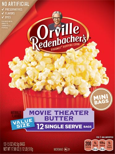 Orville Redenbachers Gourmet Popcorn Movie Theater Butter 12 Ct. Mini (Pack of 2)