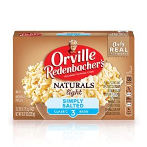 orville redenbacher's naturals simply salted popcorn, classic bag, 3-count