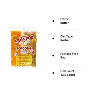 Gold Medal Mega Pop Popcorn Kit 8 oz produce "Butter like Flavored Popcorn" OU Kosher (4)