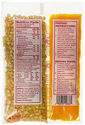 Gold Medal Mega Pop Popcorn Kit 8 oz produce "Butter like Flavored Popcorn" OU Kosher (4)