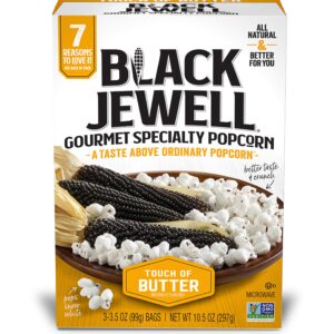 Black Jewell Gourmet Microwave Popcorn, Touch of Butter, 10.5 Ounces (Pack of 3)