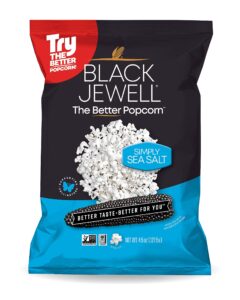 black jewell simply sea salt hulless heirloom popped popcorn 4.5 ounces (pack of 3)