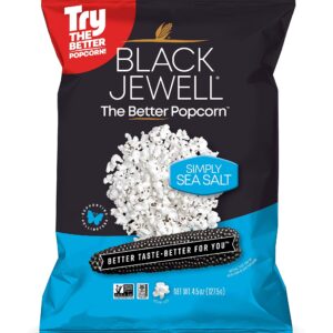 Black Jewell Simply Sea Salt Hulless Heirloom Popped Popcorn 4.5 Ounces (Pack of 3)