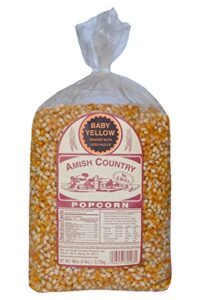 amish country popcorn | 6 lb bag | popcorn kernels | small and tender | old fashioned, non-gmo and gluten free (6 pound (pack of 1), baby yellow)