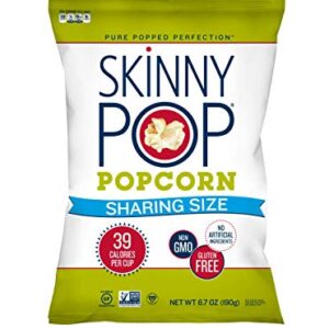 SkinnyPop Original Popcorn, Gluten Free, Vegan Popcorn, Non-GMO, Healthy Popcorn Snacks, Skinny Pop 6.7oz Party Sized Bags (6 Count)