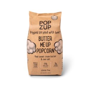 Popzup Popcorn - Popped & Seasoned by Hand with Pure and Simple Ingredients, Gluten Free and non-GMO (Butter Me Up)