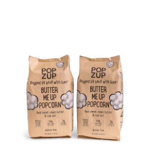 Popzup Popcorn - Popped & Seasoned by Hand with Pure and Simple Ingredients, Gluten Free and non-GMO (Butter Me Up)