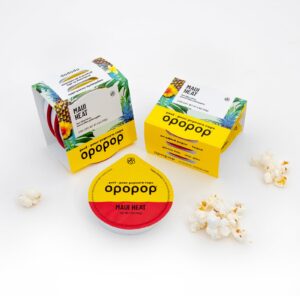 Opopop Microwave Popcorn - Pop Cups Maui Heat 6-Pack, Non-GMO Gourmet Popcorn Kernels & Popcorn Flavoring, Gluten Free Snacks, Easy to Make and No Mess