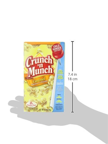 CRUNCH 'N MUNCH Caramel Popcorn with Peanuts, 3.5 oz. (Pack of 12)