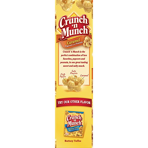 CRUNCH 'N MUNCH Caramel Popcorn with Peanuts, 3.5 oz. (Pack of 12)