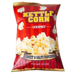 Kettle Corn Popcorn - Sweet Salty Savory - Gourmet Delicious Buttery Flavor - 4, 5.5oz Bag