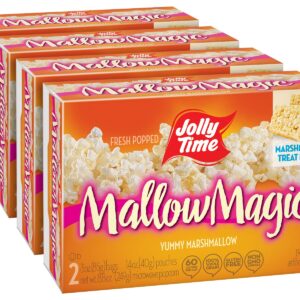 Jolly Time Mallow Magic, Sweet Marshmallow Microwave Popcorn with Candy Coated Sugar Topping for an Easy Gourmet Treat (Mallow Magic, 4.4 Ounce (Pack of 8))