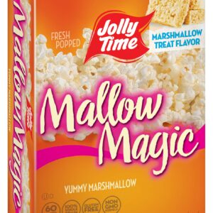 Jolly Time Mallow Magic, Sweet Marshmallow Microwave Popcorn with Candy Coated Sugar Topping for an Easy Gourmet Treat (Mallow Magic, 4.4 Ounce (Pack of 8))