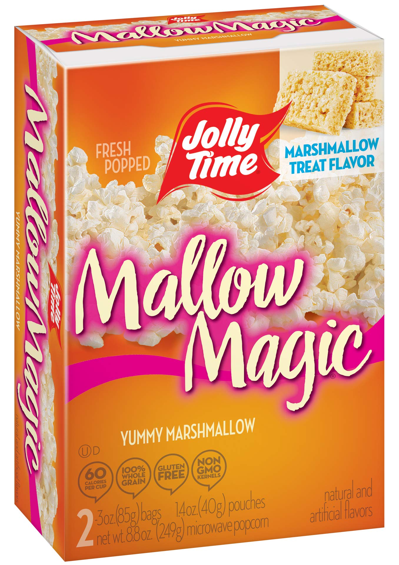 Jolly Time Mallow Magic, Sweet Marshmallow Microwave Popcorn with Candy Coated Sugar Topping for an Easy Gourmet Treat (Mallow Magic, 4.4 Ounce (Pack of 8))