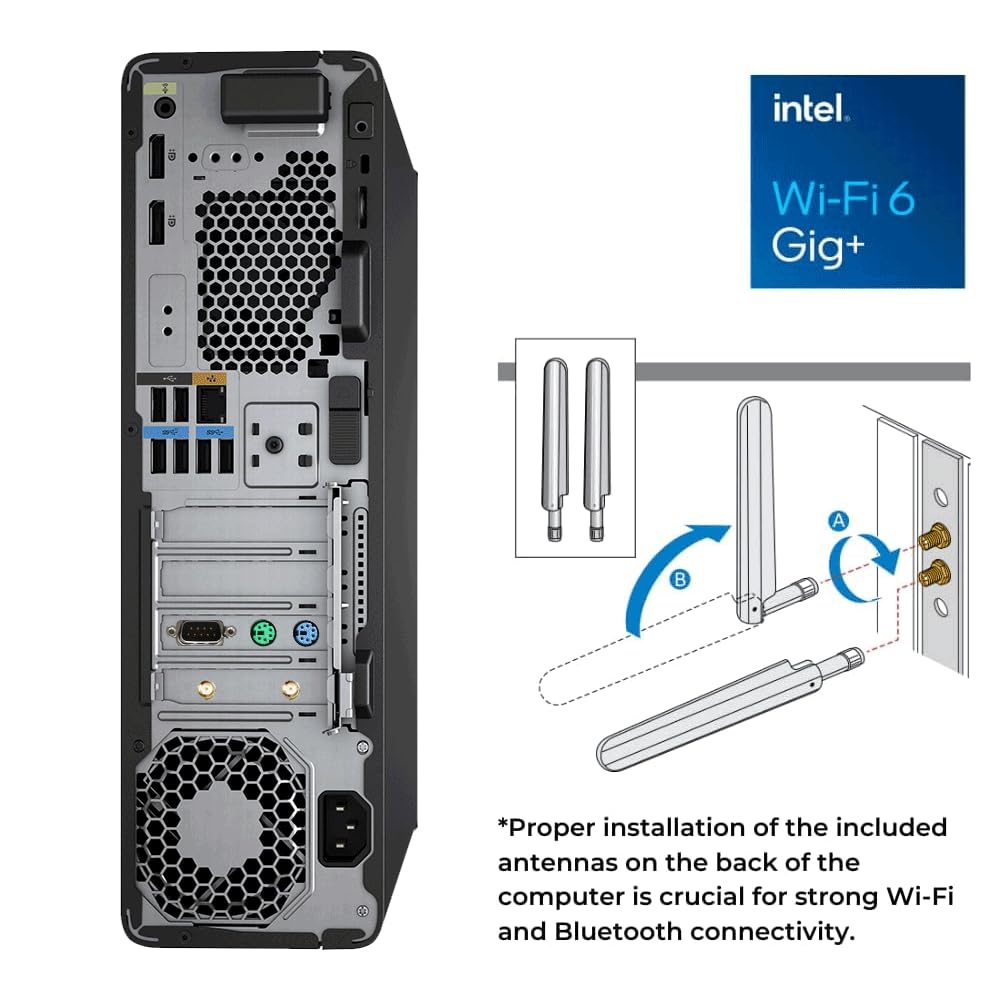 VISION COMPUTERS HP Z2 Small Form Factor G5 Workstation, Intel i3-10100, 8GB RAM, 256GB SSD +5 00GB HDD, Windows 11 Pro, WIFI & Bluetooth, Slim Wired SmartCard Keyboard & Wired Mouse