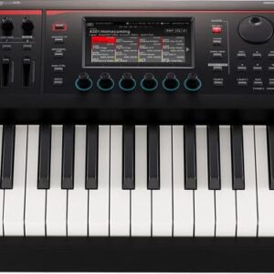 Roland Fantom-08 Synthesizer Keyboard - Bundle with Double Braced X-Style Keyboard Stand, Sustain Pedal, Instructional DVD, Online Piano Lessons, and Austin Bazaar Polishing Cloth