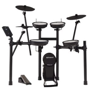 roland td-07kv electronic v-drums kit – legendary dual-ply all mesh head kit with superior expression and playability – bluetooth audio & midi – usb for recording audio and midi data – 40 free melodic