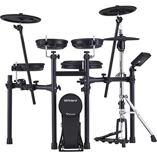 Roland TD-07KVX Electronic V-Drums Kit – with VH-10 Floating Hi-Hat and Best-Ever Cymbals – Bluetooth Audio & MIDI – 40 Free Melodics Lessons,Black