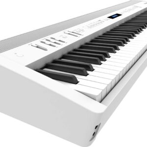 Roland FP-60X 88-Key Digital Piano - White Bundle with Adjustable Stand, Bench, Deluxe Sustain Pedal, Instructional DVD, Online Piano Lessons, and Austin Bazaar Polishing Cloth - White