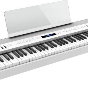 Roland FP-60X 88-Key Digital Piano - White Bundle with Adjustable Stand, Bench, Deluxe Sustain Pedal, Instructional DVD, Online Piano Lessons, and Austin Bazaar Polishing Cloth - White