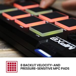 AKAI Professional MPX8 - Portable Sample Pad Controller With 8 Performance-Ready Velocity-Sensitive Pads, MIDI Connectivity & On-Board SD Card Slot