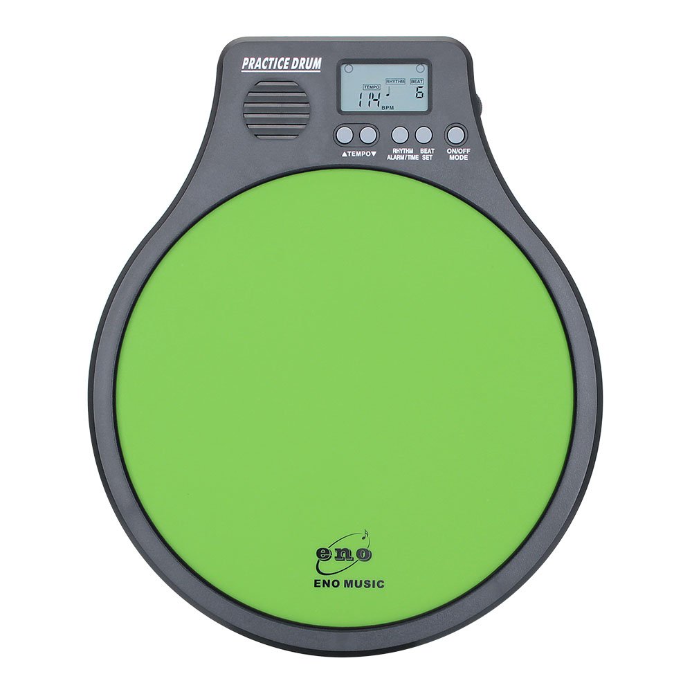 Eno Music Rubber Beginner Drum Practice Pad with Audible Metronome 2 in 1 Percussionists Rhythm Training Tool