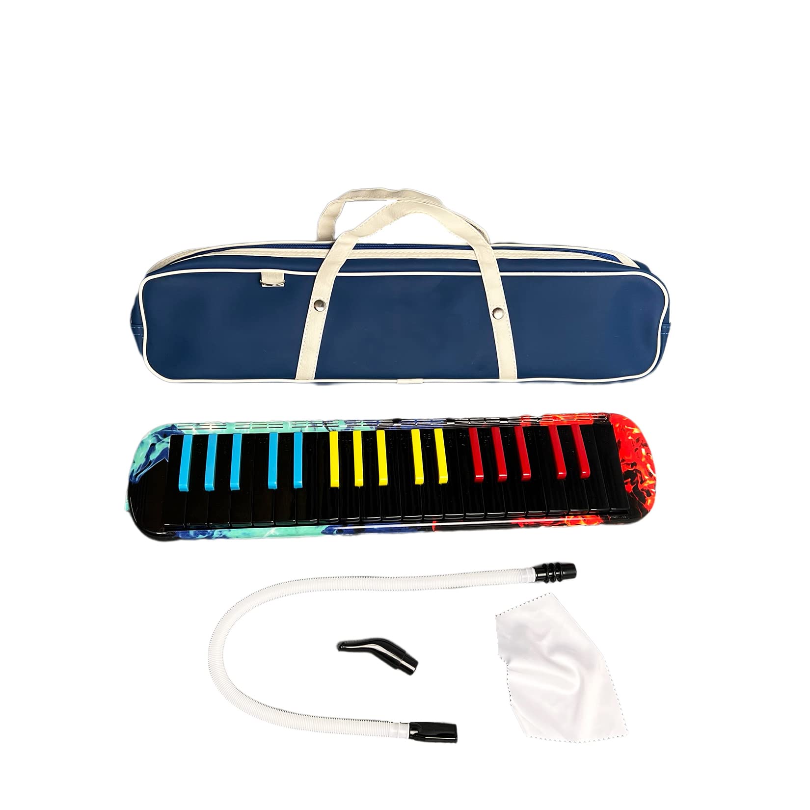 RUOSWTE 37 Key Melodica, Soprano Melodica Air Piano Keyboard Instrument With Blowpipe And Mouthpiece, Premium Leather Bag, Kids & Adult Beginner Gift