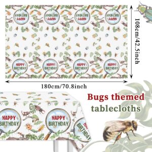 3Pcs Bugs Tablecloths-Bugs Birthday Party Decorations Ladybugs Reptile Themed Disposable Rectangular Plastic Table Covers for Kids Insect Happy Birthday Party Supplies