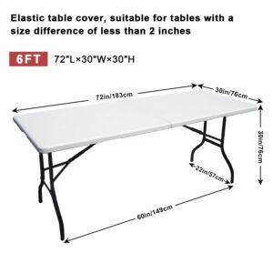 ABCCANOPY Spandex Tablecloths for 6 ft Home Rectangular Table Fitted Stretch Table Cover Polyester Tablecover Table Toppers