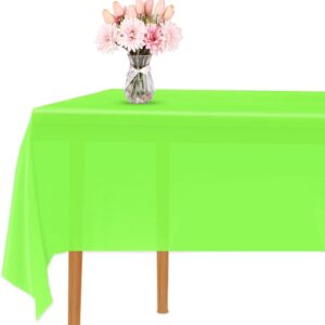 Kesfey Lime Green 3 Pack Premium Plastic Tablecloths for Parties 54" x 108" Rectangular Tablecloths neon Green Tablecloth 6 to 9 Feet Birthday Table Wedding Christmas Anniversary Buffet Table…