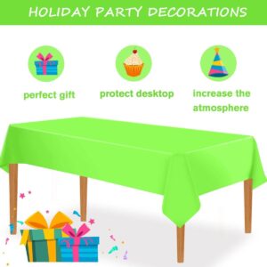 Kesfey Lime Green 3 Pack Premium Plastic Tablecloths for Parties 54" x 108" Rectangular Tablecloths neon Green Tablecloth 6 to 9 Feet Birthday Table Wedding Christmas Anniversary Buffet Table…