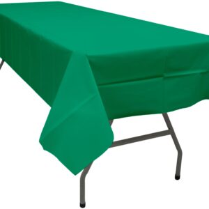 PARTY ULYJA Emerald Green 2 Pack Plastic Tablecloth Rectangle 54 x 108 Inches Disposable Dark Olive Green Sturdy Table Covers for Dining, Birthday, Wedding, Picnic, Event and Outdoor Use