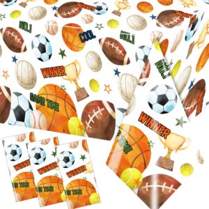 Pymurod Sports Birthday Party Decorations-3pcs Sports Tablecloths Soccer Basketball Table Cloth for Kids All Star Sports Theme Party Decorations, Sports Themed Party Decorations