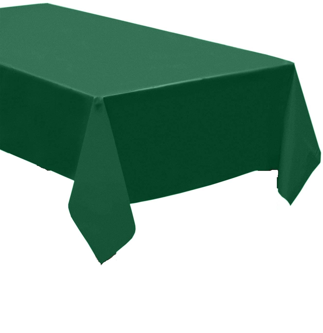 QQOUTLET 3 Pack Plastic Tablecloth Rectangle 54" X 108" Premium Disposable Table Cover for Party Birthday Wedding (Green)