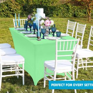 Utopia Kitchen Spandex Tablecloth 2 Pack [6FT, Bright Green] Tight, Fitted, Washable and Wrinkle Resistant Stretch Rectangular Patio Table Cover for Event, Wedding & Parties [72Lx30Wx30H Inch]