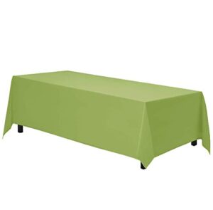 gee di moda rectangle tablecloth - 90 x 132 inch apple green table cloth for 6 foot table with floor-length drop - heavy duty washable fabric - 6 ft buffet table, holiday party, wedding & baby shower