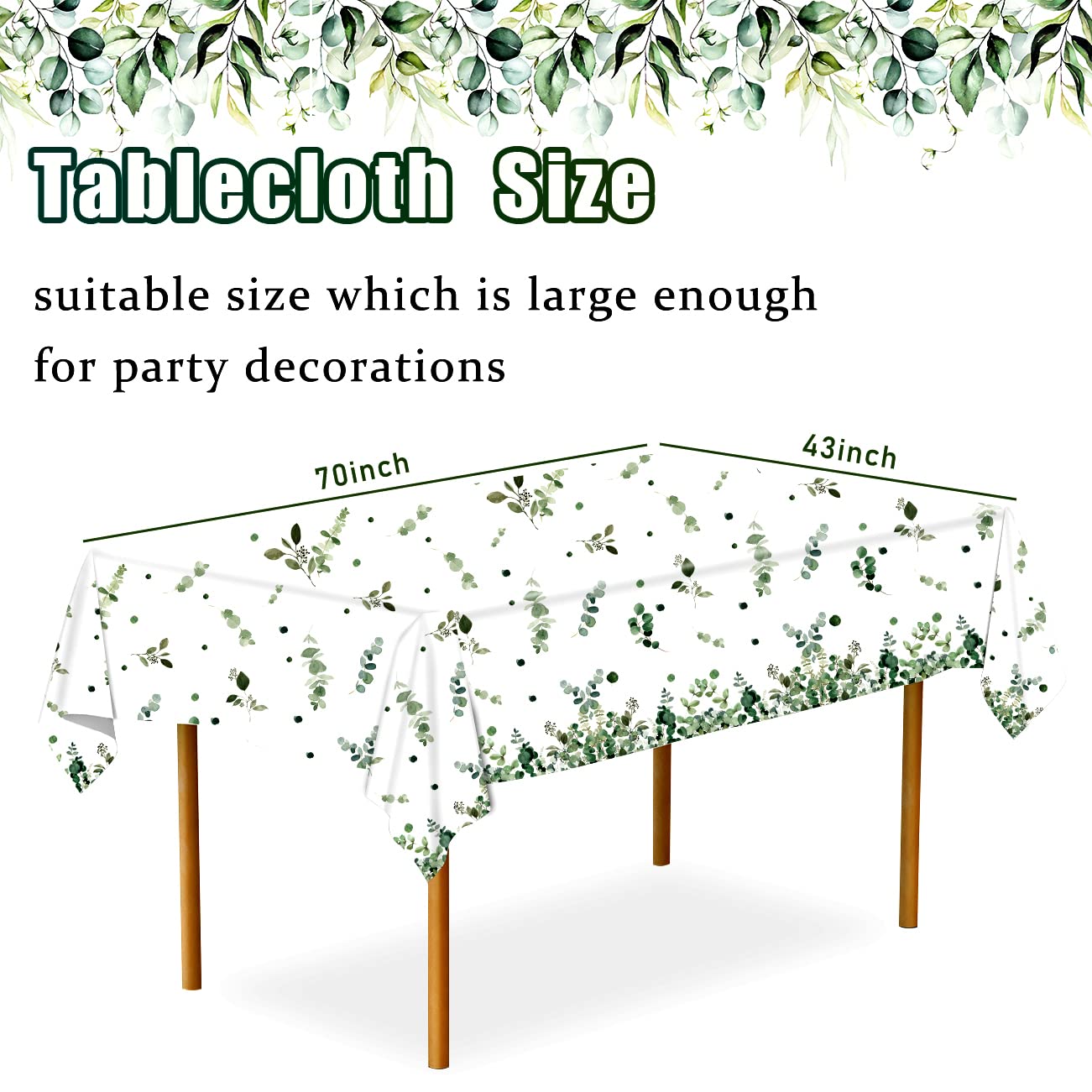 Sage Green Bridal Shower Decorations Plastic Table Cover, 3PCS Bride to Be Decorations Bridal Shower Plastic Tableclothes for Wedding Bachelorette Party Decorations, Bride to Be Party Supplies