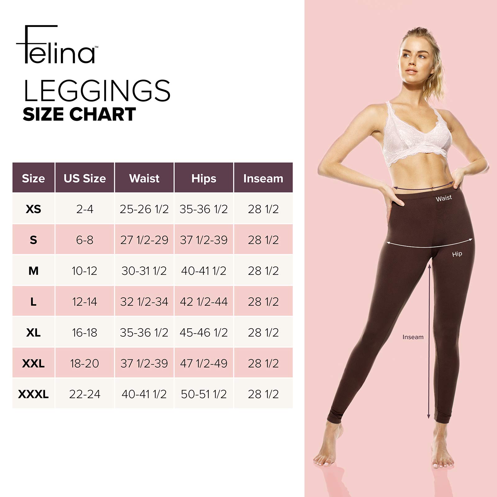 Felina Velvety Super Soft Lightweight Style 2801 Leggings 2-Pack - for Women - Yoga Pants, Workout Clothes (Black, 3X)