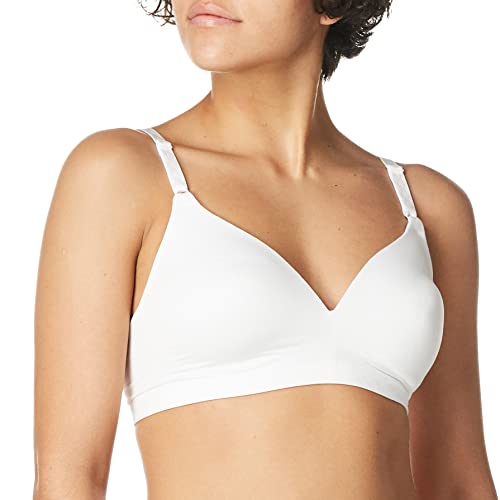 Warner's Women's Blissful Benefits Super Soft Wireless Lightly Lined Comfort Bra RM1691W, White, 34C