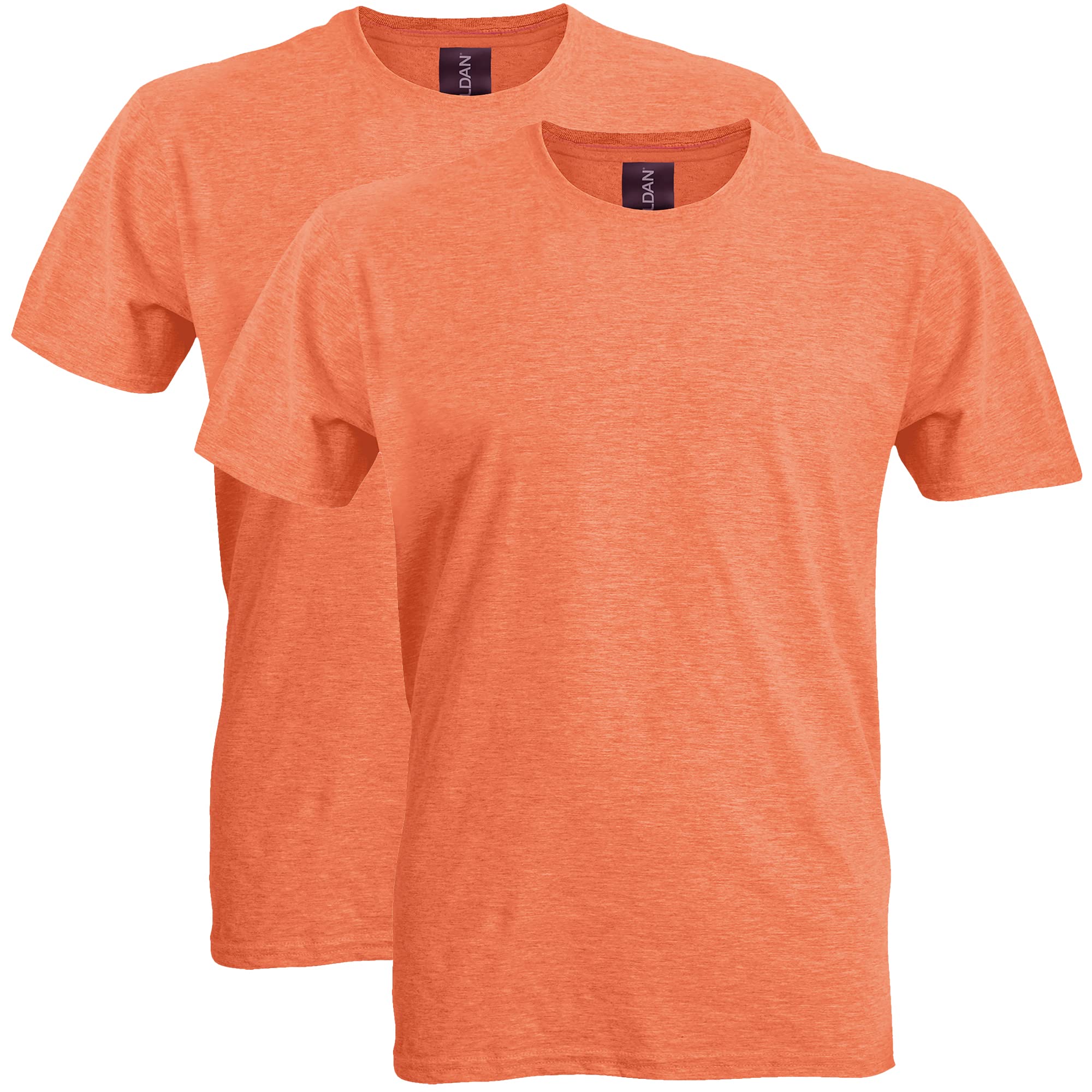 Gildan Adult Softstyle Cotton T-Shirt, Style G64000, Multipack, Heather Orange (2-Pack), Large