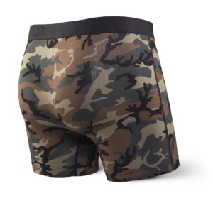 SAXX Underwear Co. Men's Vibe Super Soft Boxer Brief, Woodland Camo, Large