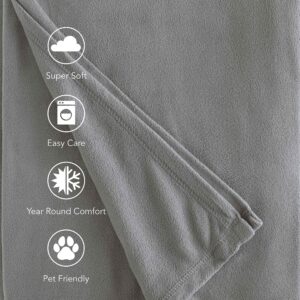 Martex Supersoft Fleece Blanket Queen Size - Fleece Bed Blanket – All-Season Warm Lightweight Anti-Static Throw Blanket - Blanket For Couch & Sofa (90 x 90 Inches, Grey)