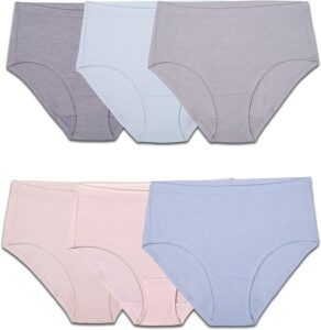 fruit of the loom women's beyondsoft underwear, super soft designed with comfort in mind, available in plus size, low rise brief-modal-6 pack-colors may vary, 7