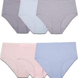 Fruit of the Loom Women's Beyondsoft Underwear, Super Soft Designed with Comfort in Mind, Available in Plus Size, Low Rise Brief-Modal-6 Pack-Colors May Vary, 7