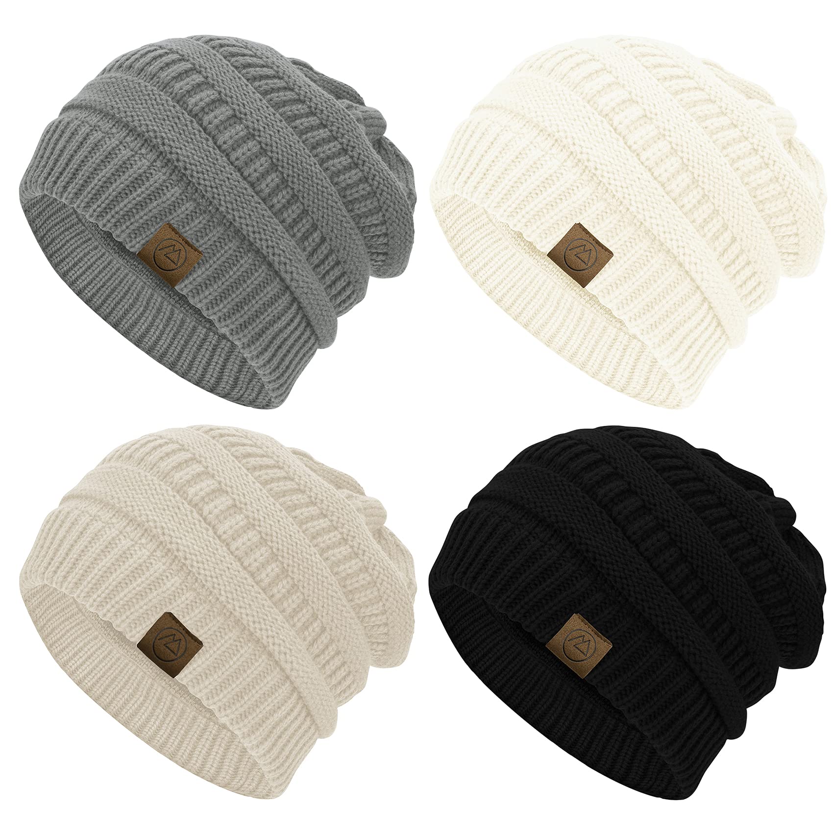 Durio Beanies Warm Beanies Women Winter Beanies for Women Super Soft Womens Beanies for Winter Hats for Women Cozy Winter Hat E Black&Grey&White&Beige One Size