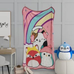 Squishmallows Kids Bedding Super Soft Micro Raschel Throw, 46 in x 60 in, By Franco, Prints may vary as on cloud nine pattern/do not disturb pattern