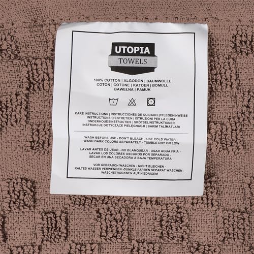 Utopia Towels Kitchen 12 Pack, 15 x 25 Inches, 100% Ring Spun Cotton Super Soft and Absorbent Linen Dish Towels, Tea Bar Set (Brown)