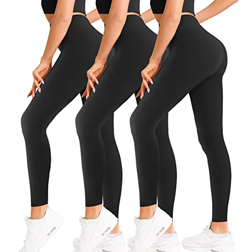 Natural Feelings High Waisted Leggings for Women Pack Ultra Soft Stretch Opaque Slim Yoga Pants